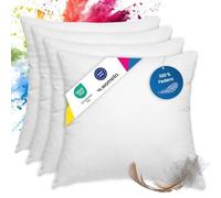 wometo Lot de 4 oreillers 100% Plumes 55x55 cm - 750g oekoTex Coussin de Remplissage Housse Coton Blanc I Oreiller intérieur/Remplissage de Coussin/Petit Oreiller (4 pièces)