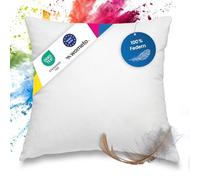 wometo Oreiller en Plumes 100% Plumes 60x60 cm - 800g oekoTex de Remplissage Housse Coton Blanc