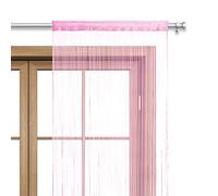 wometo Rideau à Fils Rideau de Porte Fils 90x245 cm Rose Clair - Passage de Tringle oekoTex raccourcissable Lavable uni uni dans de Nombreuses Couleurs