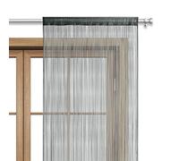 wometo Rideau de Porte à Fils 90x245 cm Gris foncé - Passage de Tringle oekoTex raccourcissable Lavable uni uni dans de Nombreuses Couleurs variées