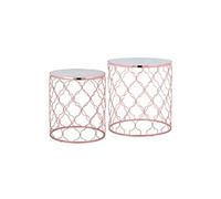 Womo-design table basse gigogne ronde - cuivre blanc
