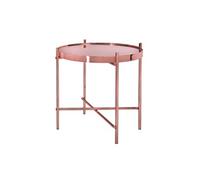 WOMO-DESIGN Table Basse Ronde - Ø 43 x 45 cm - Plateau en Verre - Cadre Revêtement