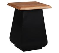 WOMO-DESIGN Table d'Appoint Galway 30x45x30 cm, Rectangulaire, Noir/Naturel, en Bois d'Acacia et Métal, Unique, Fait à Main, Table Basse de Café, Bout de Canapé, Tabouret à Fleurs d'Entrée Salon
