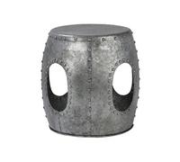 WOMO-DESIGN Table d'Appoint Vantaa Ronde Ø38x43 Argent, Pièce Unique, Faite Main en Métal, Silber G