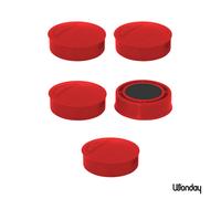 Wonday Aimant rond 25 mm Rouge - Lot de 5
