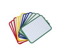Wonday Ardoise Blanche 1 face quadrillé + 1 face unie 19 x 26 cm pour feutre effaçable à sec - Coloris aléatoire