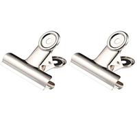 WONDAY Boite de 12 Pinces Bulldog Largeur 20 mm Ecartement 10 mm Nickelée (Lot de 2)