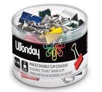 WONDAY - Boite de 40 Pinces Double-Clip 19 mm Couleurs assorties