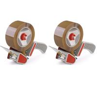 WONDAY Dévidoir Pistolet à Poignée pour Ruban Adhésif d'emballage ou Scotch - Automatique - Plastique - Dispenser de Ruban Adhésif - 50 mm - 3701254700803 (Lot de 2)