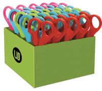 WONDAY - Pack 25 Ciseaux Enfants bouts Ronds avec son range-ciseaux. Pour Droitiers et Gauchers.