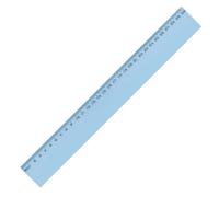 Wonday Règle plate incassable en plastique 30 cm bord antitache Bleu transparent