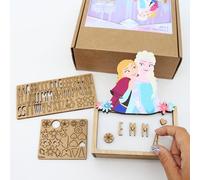 WONDEE Disney Frozen Lampe Veilleuse Bébé et Enfant Personnalisée avec Nom et Dessins La Reine des Neiges Princesse Elsa et Anna - Idee Cadeau Fille, Bapteme et Cadeau Bebe naissance personnalisé