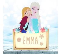 WONDEE Disney Frozen Lampe Veilleuse Bébé et Enfant Personnalisée La Reine des Neiges Princesse Elsa et Anna, Cadeau Bapteme et Cadeau Bebe naissance personnalisé Garcon et Fille, Decoration chambre