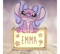 WONDEE Lampe Angel Stitch Personnalisable, Disney Veilleuse Angel Stitch Bébé et Enfant Personnalisée - Decoration Chambre Bebe et Enfant, Cadeau Bapteme et Bebe Naissance, Cadeau Lilo Stich Fille