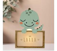 WONDEE Lampe Veilleuse Bébé Personnalisée et Veilleuse Enfant Personnalisée Dinosaure - Cadeau Bebe naissance personnalisé Garcon et Fille, Cadeau Bapteme Fille et Garcon (comprend câble USBC)