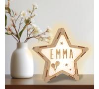 WONDEE Vintiun Lampe Veilleuse bébé personnalisée et Veilleuse Enfant en Forme d'Étoile - Cadeau Bebe naissance personnalisé - Lampe de Chevet Chambre Led personnalisé, objet/accessoire bebe naissance