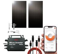 Wonder Full Energy - Kit Solaire 600W Monocristallin - Installation Plug & Play avec Micro-Onduleur MPPT Wi-FI - Haute Efficacité 21% - Étanche IP67, pour Balcon, Jardin, Mur, Toit ou Abri