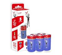 Wonder Full Energy - Lot de 5 Piles Alcalines D / LR20 1.5V - Longue Durée et Haute Fiabilité - Idéal pour Radios, Jouets, Lampes, Appareils Énergivores - Anti-Fuite, sans Plastique, Encre de Soja