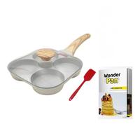 WONDER PAN BEST OF TV - Poêle 4 Compartiments Antiadhésive & Couvercle en Verre - Spatule en Silicone - Tous Feux Dont Induction