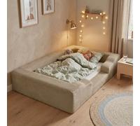 Wonder Space Lit de sol en mousse pour tout-petits - Cadre de transition doux du berceau au lit avec housse amovible et lavable en velours côtelé, base de lit en mousse à mémoire de forme pour enfants