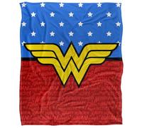 Wonder Woman Rouge and Bleu Plaid Ultra Doux au Toucher Soyeux - 152 x 127 cm