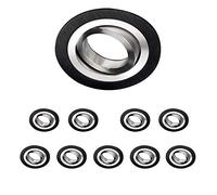 Wonderlamp 10 pcs Spot Encastré Rond classique avec support d'ampoule GU10, Angle d'inclinaison 30°, Ø9,3x2,5 cm, Noir et Aluminium