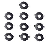 Wonderlamp 10 pcs Spot Encastré Rond classique avec support d'ampoule GU10, Angle d'inclinaison 30°, Ø9,3x2,5 cm, Noir