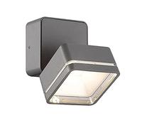 Wonderlamp Applique LED d'extérieur Rades 6 W, lumière neutre, IP54, applique moderne, structure orientable, noir, carré