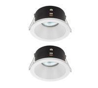 Wonderlamp Pack 2 encastrable plafond pour salle de bains ou extérieur Lutar, rond, IP 65, blanc, pour intérieur/extérieur