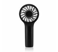 Wonderlamp - Ventilateur à main Bris noir, 3 vitesses, indicateur de charge et batterie rechargeable, mini ventilateur portable compact, idéal pour les voyages