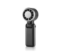 Wonderlamp - Ventilateur à main Glasi noir, mode glace, 5 vitesses, écran LED, silencieux, batterie rechargeable et pliable - Mini ventilateur portable