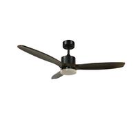 wonderlamp - Ventilateur de plafond LED Nare noir + bois 22 W avec télécommande et mémoire d'allumage
