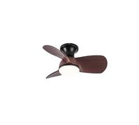 Wonderlamp Ventilateur de plafond petit ø64cm silencieux LED Mancado Noir+Chêne CCT 3000-4000-6000K, Intensité réglable 20W