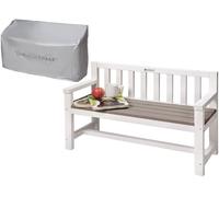 WONDERMAKE® Banc de jardin pour enfants en bois, résistant aux intempéries, avec revêtement textile et dossier, banc pour enfants 2 places, banc de parc pour enfants, banc d'extérieur