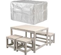 WONDERMAKE® Design Ensemble de salon pour enfants Outdoor Garten Holz avec housse Ensemble de salon pour enfants Indoor groupe de pique-nique à partir de 3 ans Ensemble de salon de jardin gris beige