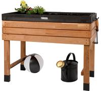 WONDERMAKE Grande plate-bande en bois de cerisier pour le jardin, le balcon et la terrasse, kit de plantation XL de haute qualité rectangulaire avec film intérieur, bac à herbes décoratif, 100 x 55 x 