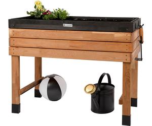 WONDERMAKE Grande plate-bande en bois de cerisier pour le jardin, le balcon et la terrasse, kit de plantation XL de haute qualité rectangulaire avec film intérieur, bac à herbes décoratif, 100 x 55 x 
