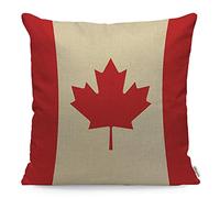 WONDERTIFY Housse de coussin avec drapeau du Canada - Motif feuille d'érable - 45 x 45 cm