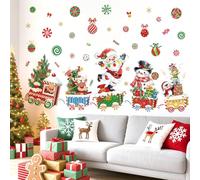 wondever Stickers Muraux Père Noël Renne Train Bonhomme de Neige Décoration | Deco Noël Intérieur, Décoration Murale Peel & Stick, Stickers Murals Amovible, Décoration Chambre Enfants Salon