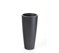 wonido Pot de Fleurs, Rond, H 70 cm, Ø 36, Anthracite, Mate, capacité de 16 litres, avec Panier à Plantes Amovible, pour intérieur et extérieur, Fait de Haute qualité polypropylène
