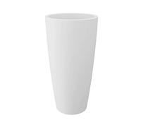 wonido Pot de Fleurs, Rond, H 70 cm, Ø 36, Blanc, Mate, capacité de 16 litres, avec Panier à Plantes Amovible, pour intérieur et extérieur, Fait de Haute qualité polypropylène