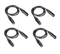 wonsung Lot de 4 câbles DMX 512 DMX 3.2T 3 broches mâle vers femelle pour lumières de scène DMX 1 m