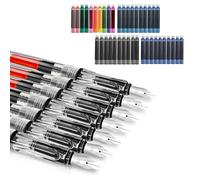 Wonwood_direct Set de calligraphie, 7 stylos de calligraphie avec différentes pointes et 40 cartouches d'encre en 11 couleurs, set de calligraphie pour débutants pour cartes de vœux, signatures
