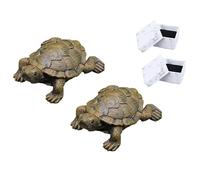 WOO MANTO Lot de 2 Figurines de Tortue de 6,5 cm de Long - Petite Figurine Animale en résine - Figurine décorative pour Jardin/intérieur - Mini étang