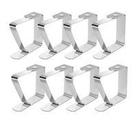 Woobroo 8 Pièces Pinces à Nappe, Acier Inoxydable Anti-Glissant Nappe Clips Attache Nappe de Table Exterieur pour à Tables de 2.5 à 4 cm d'épaisseur Manger familiale de Restaurant