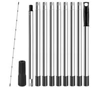 Woobroo Barre d'extension de rouleau de peinture de 3,6 m, 10 sections, en acier inoxydable, tige télescopique avec adaptateur conique pour plafonds hauts, peinture, mur, meulage, nettoyage de