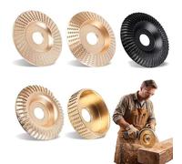 Wood Carving Discs for Grinder, Heavy Duty Tungsten Carbide Grinding Disc for Grinder, Sanding Discs for Angle Grinder, Polishing Pads for Fast Wood Shaping (5pcs-16mm aperture)