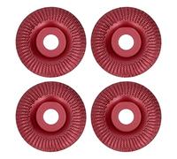 Wood Grinding Disc, 4Pcs Stainless Steel Grinder Wheel Disc 16mm Rapid Carving Shaping Angle Grinder Polishing Pad for Woodworking Tools (Wine Red)