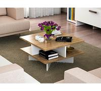 Wooden Art Coffee Table Hamton Blanc Noyer