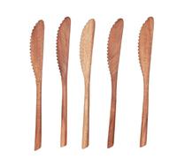 Wooden Cake Cutter 5pcs Serrated Reusable Kitchen Utensil | Safe dining Wooden Butter Cutter at home kitchen picnic restaurant hotel composite wood serrated edges